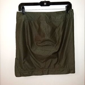 Satin H&M Olive Green Pencil Skirt Size 8.